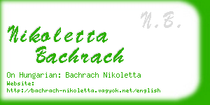 nikoletta bachrach business card